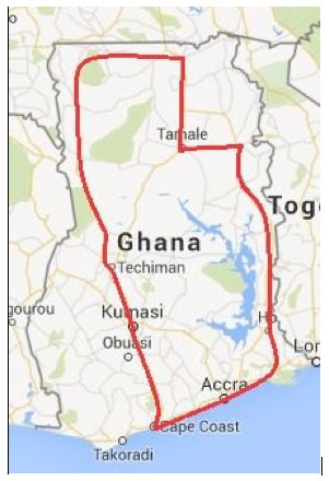 Map - Tour to Ghana