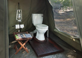 Botswana Highlights Expedition - Tent toilet