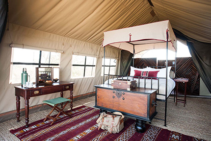 Tent interior - Camp Kalahari - Makgadikgadi Pans National Park