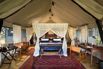 Tent interior - Duba Expedition Camp - Okavango Delta, Botswana