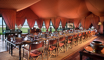 Dining area in the mess tent - Jack's Camp