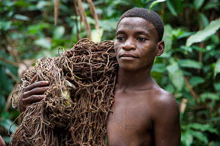 Pygmy people at Dzanga Bai