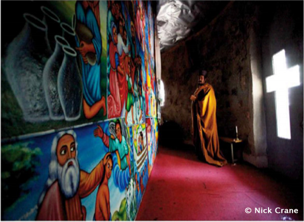 Painting inside the monasteries in the island of Lake Tana