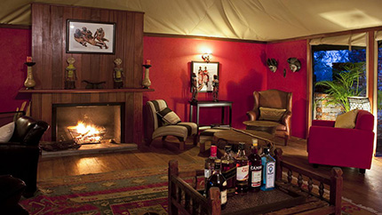 Fireplace - Olare Mara Kempinski Masai Mara Camp