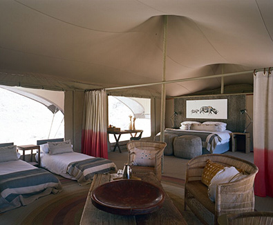 Tent interior - Hoanib Valley Camp - North Damaraland, Namibia