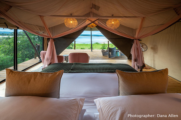 Tent interior - Magashi, Akagera National Park