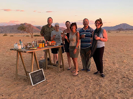 Group at sundown - Sosuss Under Canvas ~ Sossosvlei