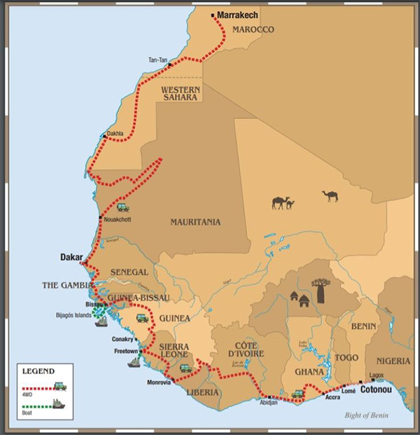 Trans-Sahara & West Africa, The Grand Expedition - Map