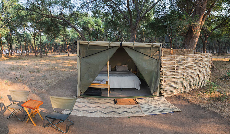 Tent exterior - Kutali Camp - Lower Zambezi National Park, Zambia