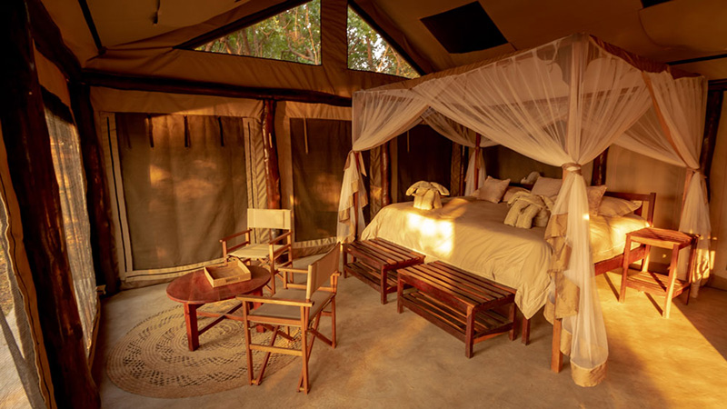 Tent interior - Luambe Camp