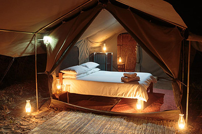 Tent interior - Nkonzi Camp - South Luangwa National Park, Zambia